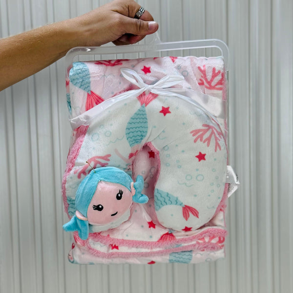 Imported AC blanket shawl+Head shape pillow