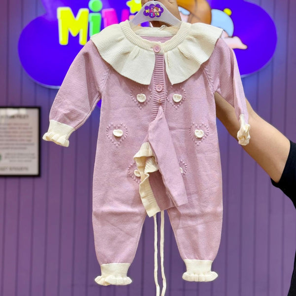 Imported Türkish soft Woolen Romper Purple