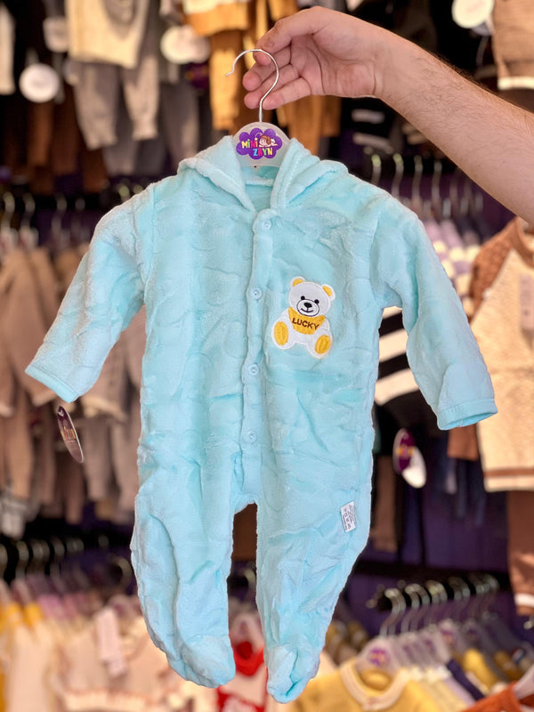 Winter Fur Hoodie Romper (inner ,outer soft fur stuff)