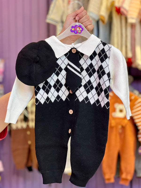 Türkish soft Woolen Romper with cap