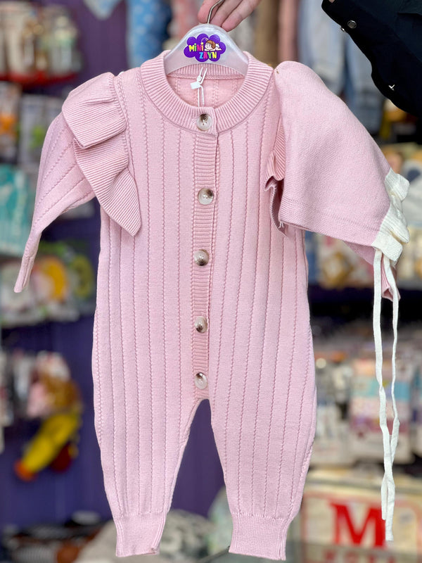 Imported Türkish soft Woolen Romper pink