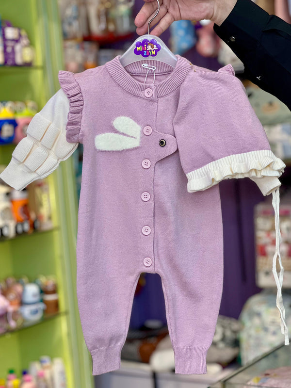 Imported Türkish soft Woolen Romper purple