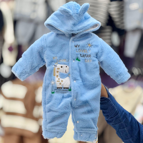 Imported Fur Hooded Romper