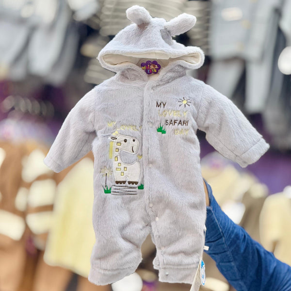 Imported Fur Hooded Romper