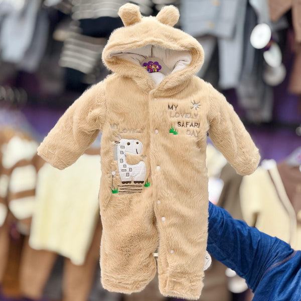 Imported Fur Hooded Romper