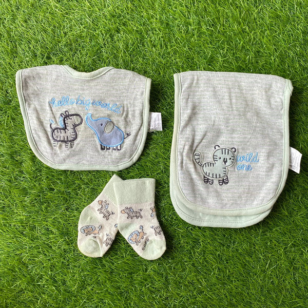 bib+sock+burp cloth set