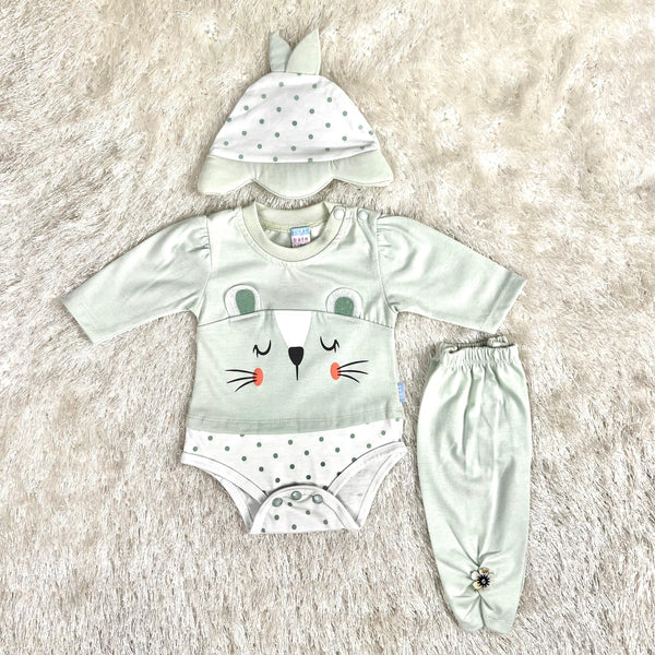 3 Pc Night Suit / Green