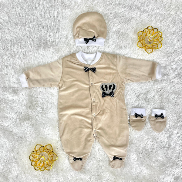 Türkish style velvet romper set