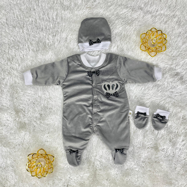 Türkish style velvet romper set