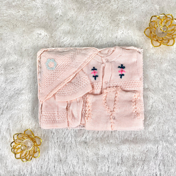 Woolen shawl Suit - peach