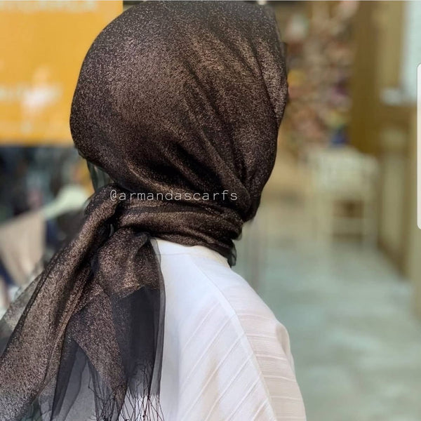 Glittery Tulle Pure Silk Hijab