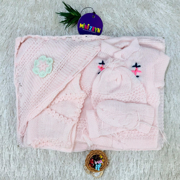 Woolen shawl Suit - Pink