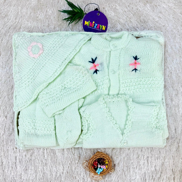 Woolen shawl suit - Green