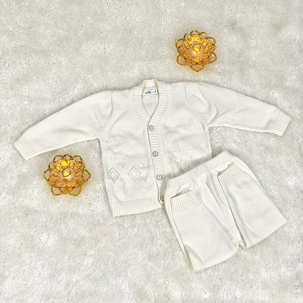 Woolen 2pc Suit - White