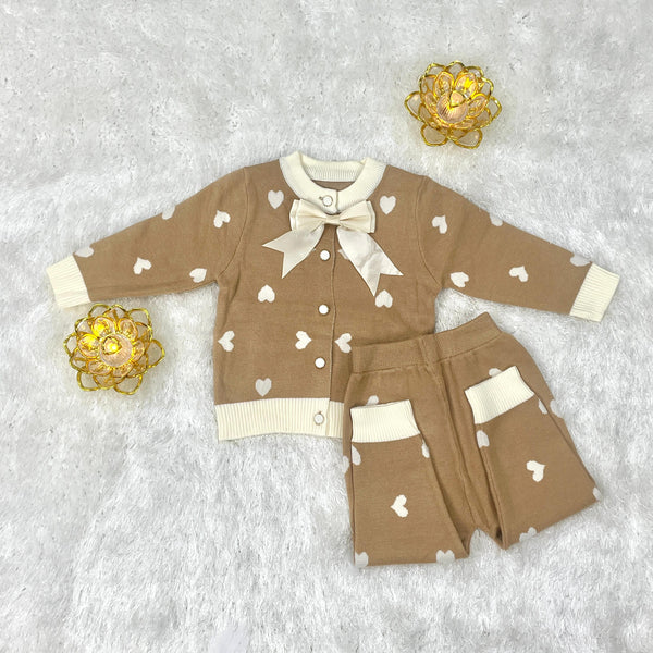 Woolen 2pc suit/ brown