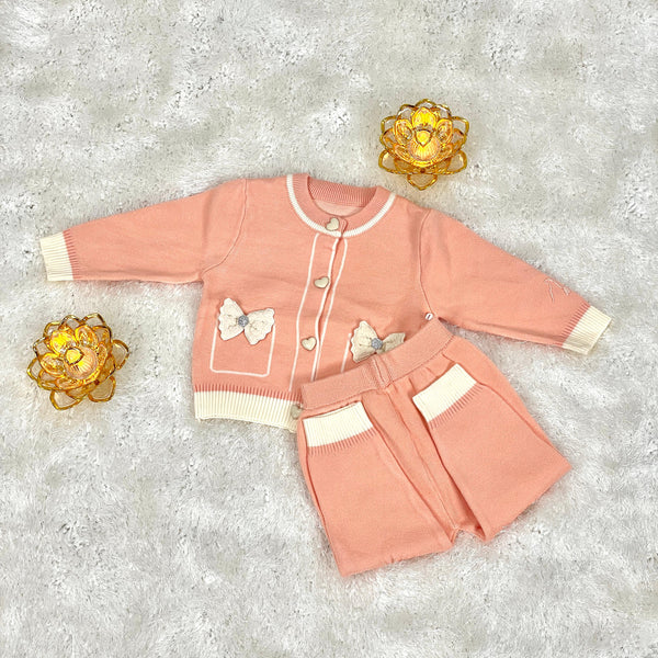 woolen 2pc suit / peach