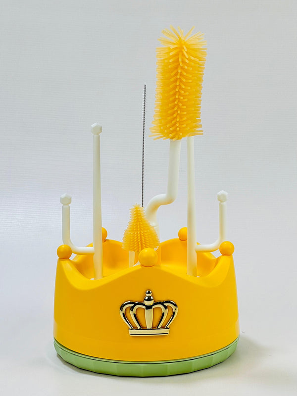 Rotating slicon Bottle Brush set with feeder drying rack
