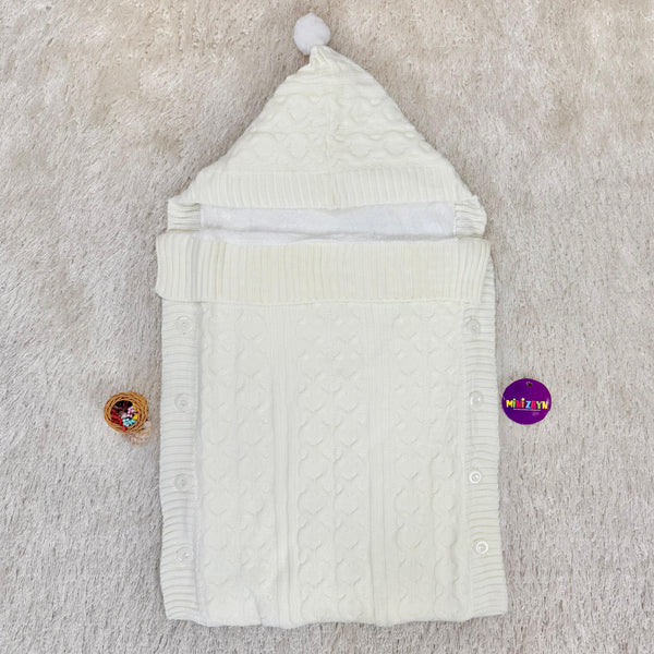 Turkish style woolen Swaddle(cream color)