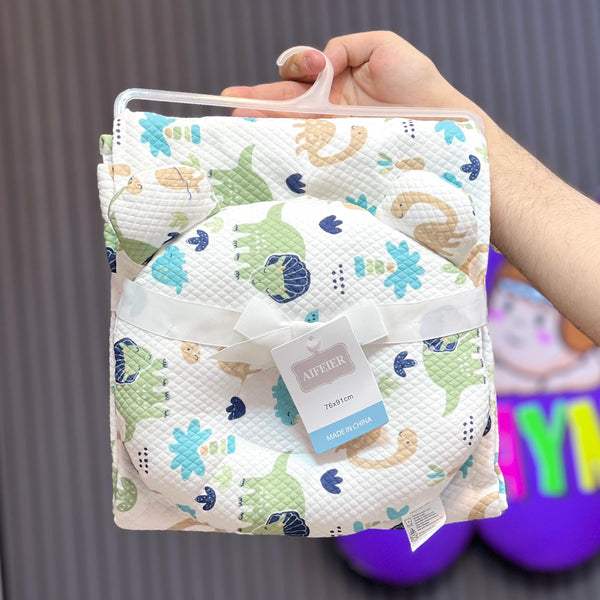 Head Shape Pillow with quilted AC shawl