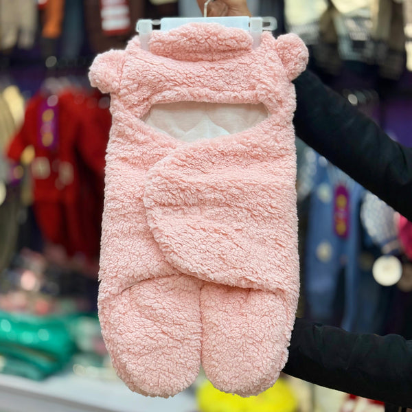Imported Turkish style footed fur swaddle