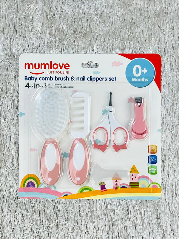 4 Pc Baby comb brush & nail clipper set