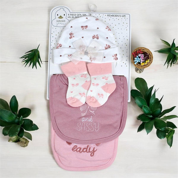 Cap+bib+sock+burp cloth set