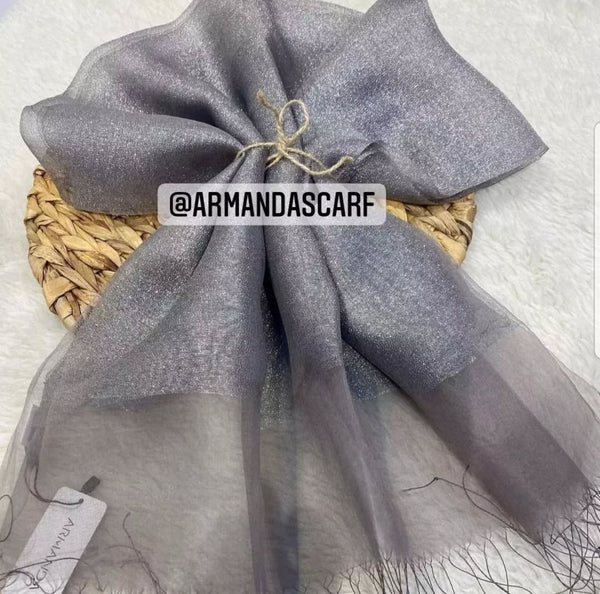 Glittery Tulle Pure Silk Hijab