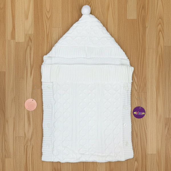 Turkish style woolen Swaddle( white color)