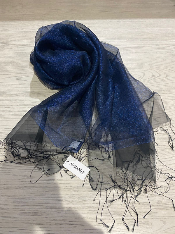 Glittery Tulle Pure Silk Hijab