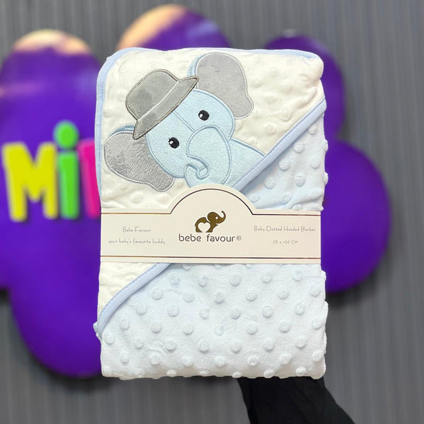 Imported Baby Dotted Hooded Blanket