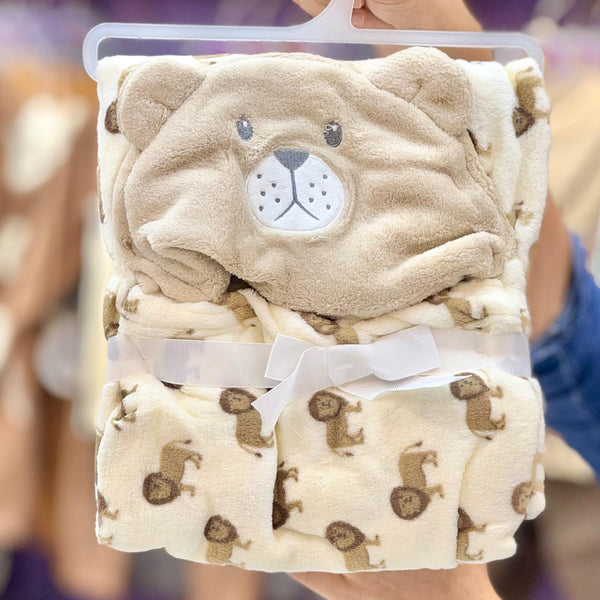 Imported fur stuff Hooded Character Blanket