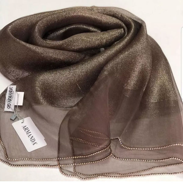 Pure Silk Scarf with stone Edge