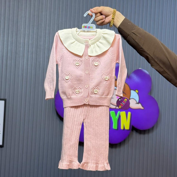 Imported türkish Woolen 2 pc set pink